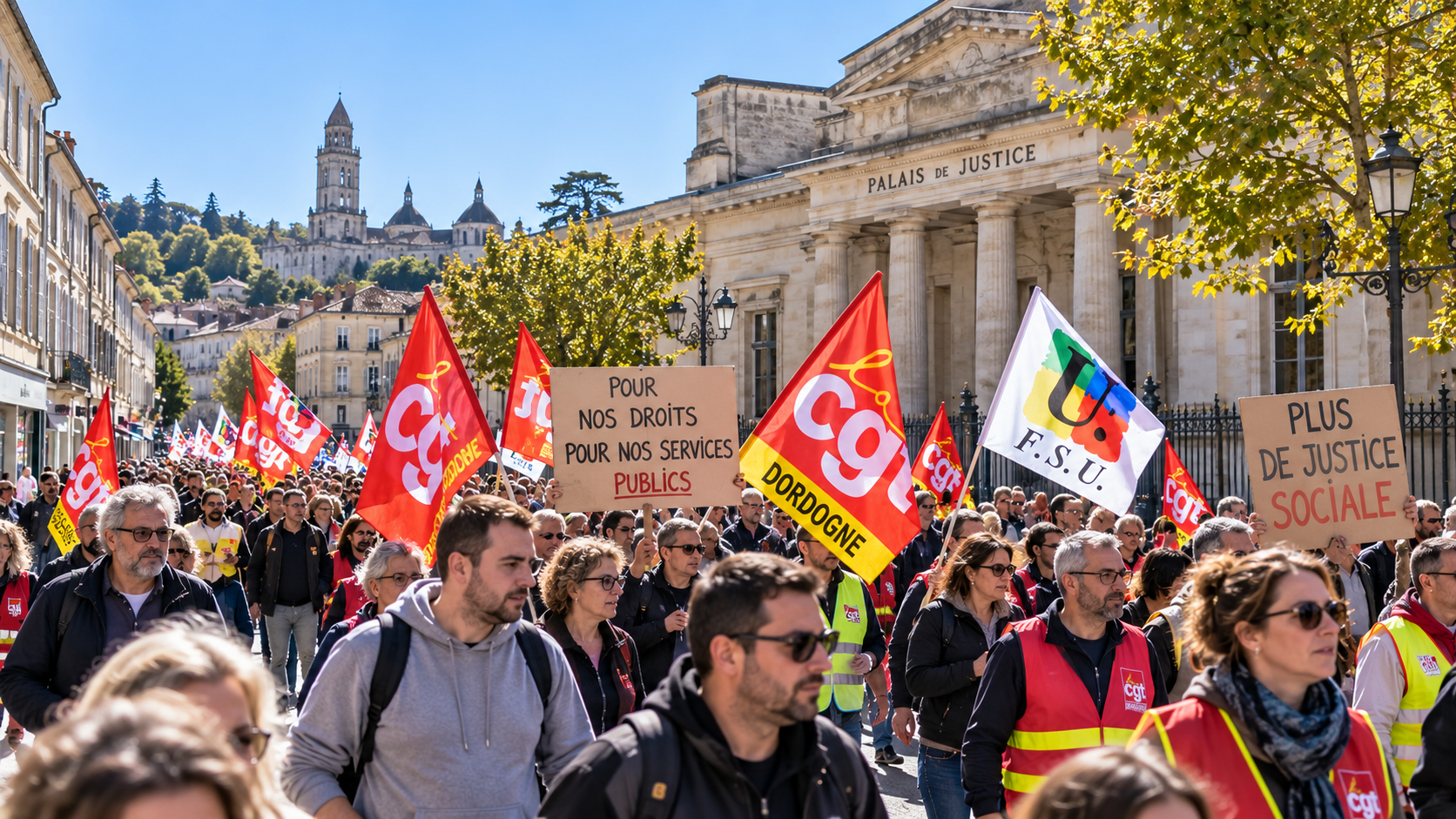 environ 2 500 manifestants mobilisés ce 17 octobre à Périgueux, Bergerac et dans plusieurs communes